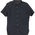 Ted Baker Chemise à manches courtes pour homme Taille 3 Coton géométrique bleu marine moyen