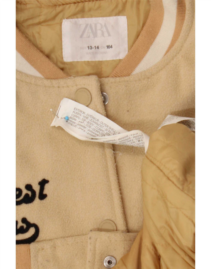Zara Veste Varsity Graphique Fille 13-14 ans Beige Colorblock Polyester