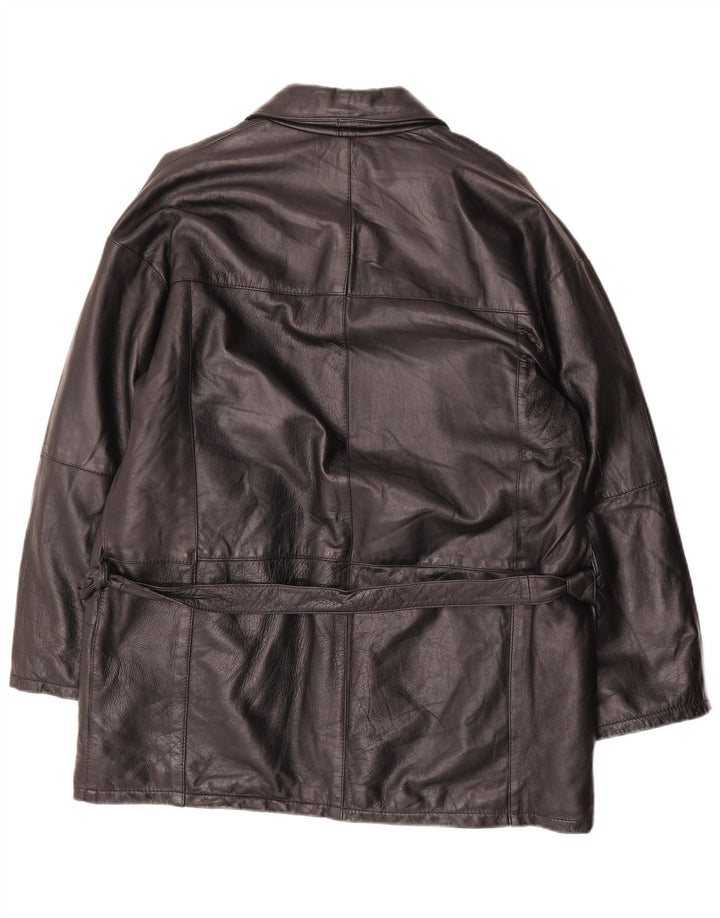 veste en cuir homme vintage IT 50 Grand cuir noir