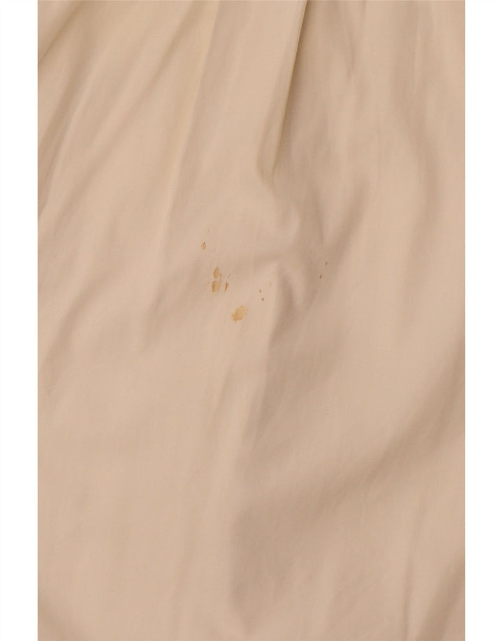 BURBERRY Chemise militaire sans manches pour femme UK 14 Grand coton blanc cassé