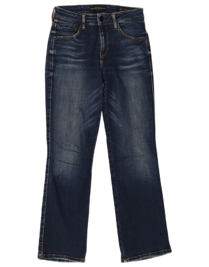 Guess Jean Droit Curvy Femme W24 L26 Bleu Coton