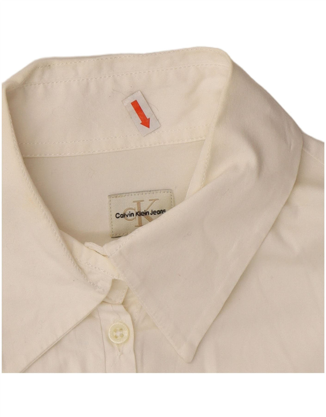 Calvin Klein Chemise Femme UK 12 Coton Blanc Moyen