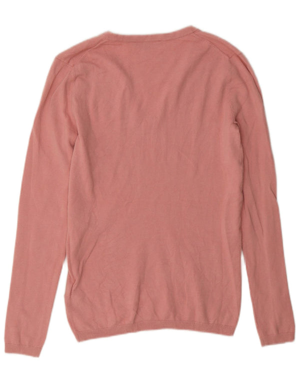 Tommy Hilfiger Pull col V pour femme UK 6 XS Rose Coton