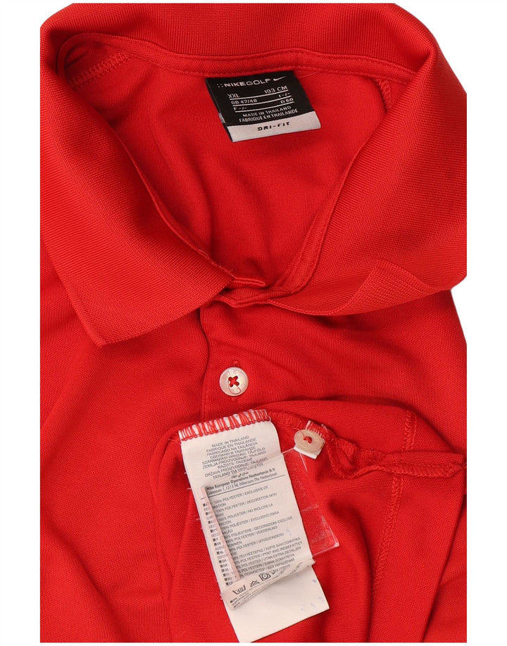 NIKE Polo Dri Fit Homme UK 47/48 2XL Rouge Polyester