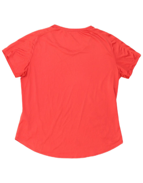 Adidas Femmes Aeroready Graphic T-Shirt Top UK 20/22 XL Rouge Polyester