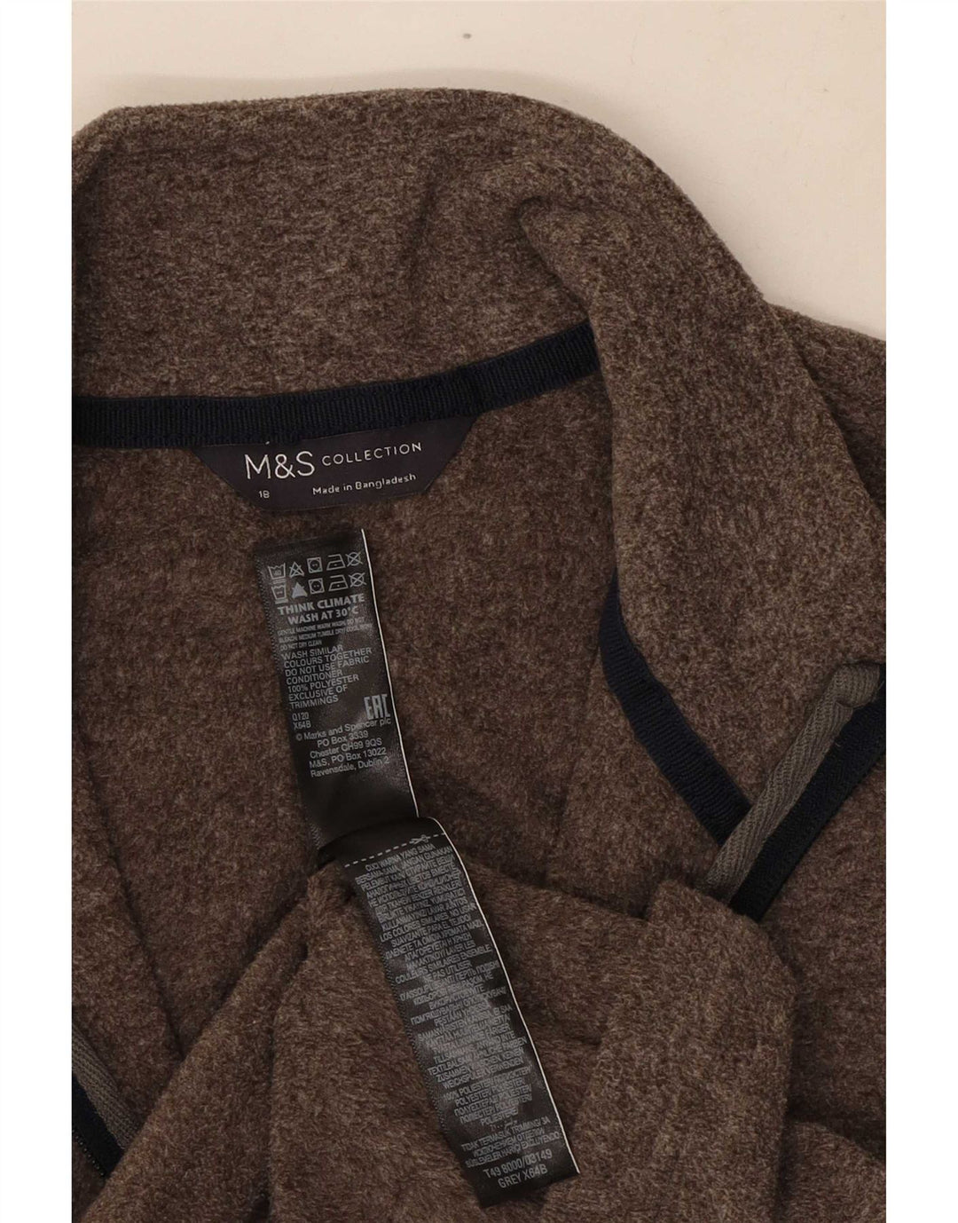 Marks & Spencer Veste polaire femme UK 18 XL Marron Polyester