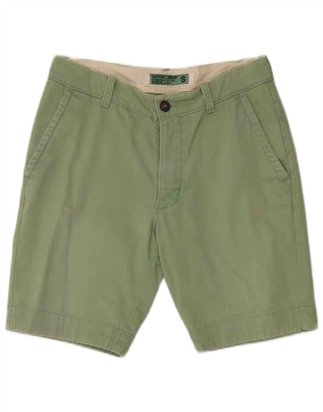 SUPERDRY Short Chino Homme Petit W32 Vert Coton