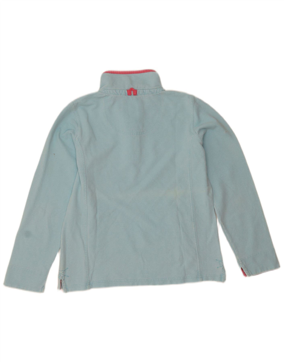 Crew Clothing Sweat-shirt à col boutonné pour femme UK 12 Bleu moyen Coton
