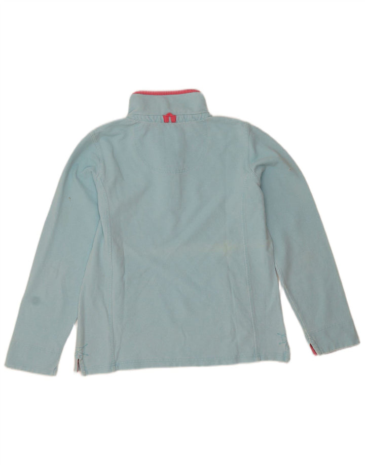 Crew Clothing Sweat-shirt à col boutonné pour femme UK 12 Bleu moyen Coton