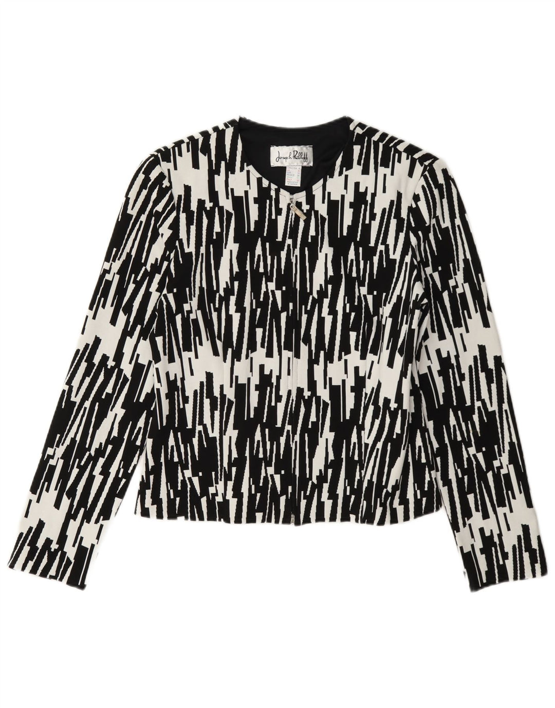 Joseph Ribkoff Veste blazer zippée pour femme UK 10 Petit Noir Géométrique