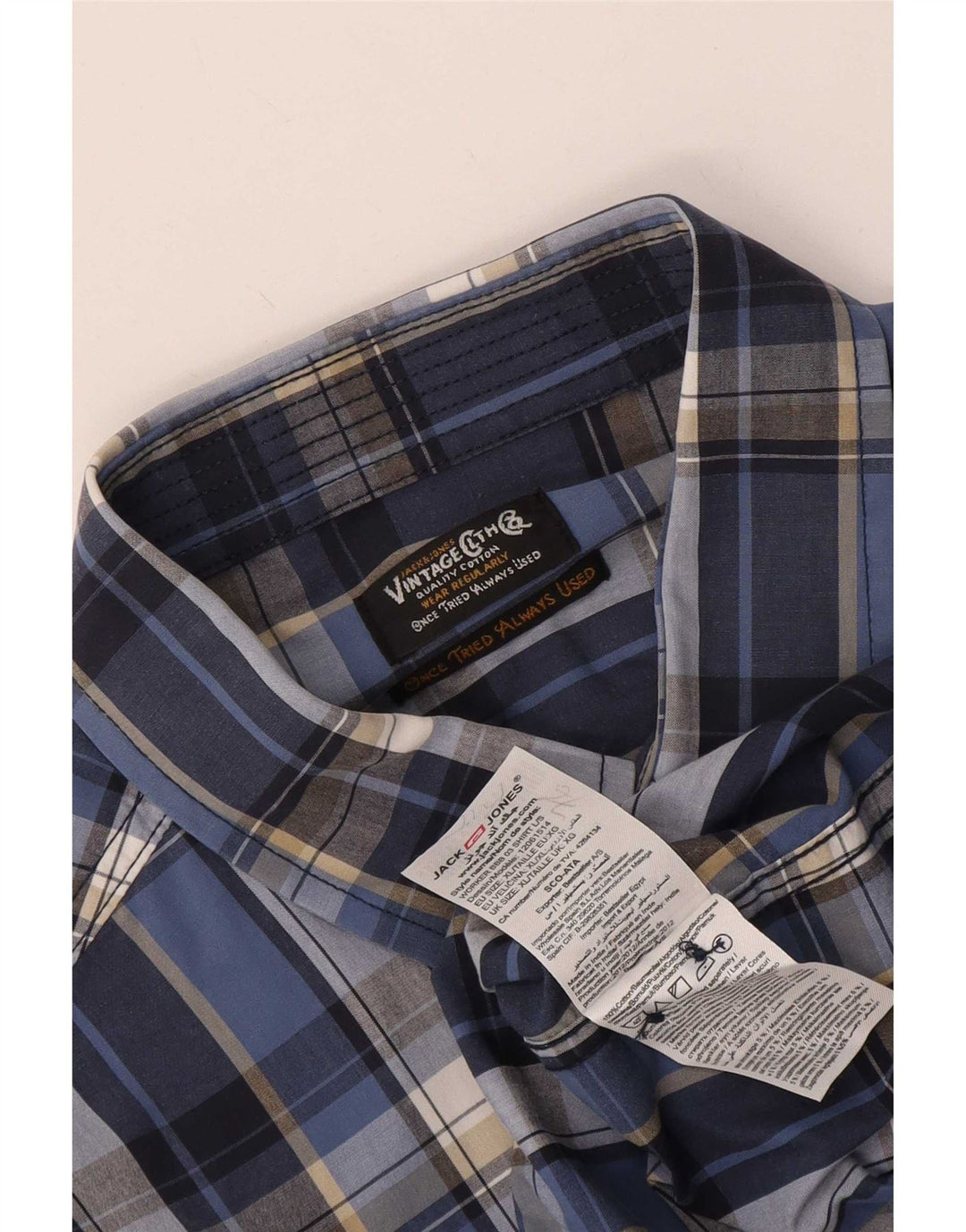 Jack & Jones Chemise Homme XL Bleu Carreaux Coton