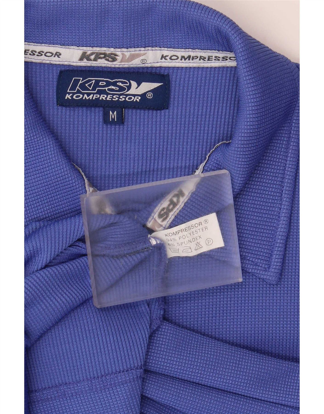 Chemise militaire vintage à manches courtes pour hommes en polyester bleu moyen