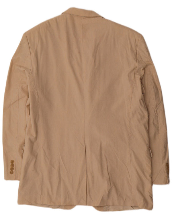 Chaps Veste blazer à 2 boutons pour homme UK 44 2XL Beige à fines rayures en coton