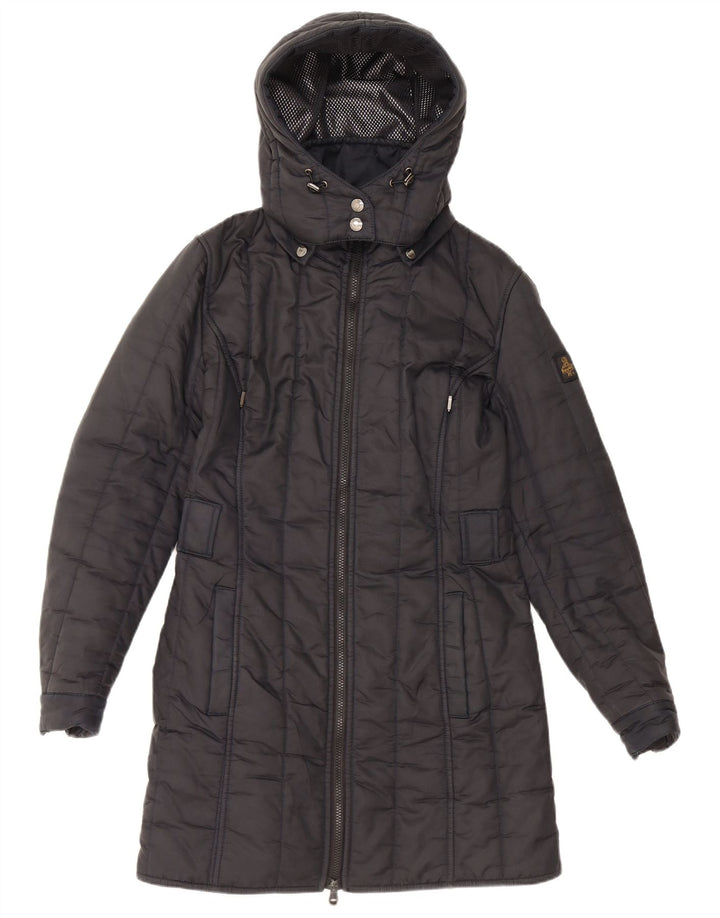 REFRIGIWEAR Manteau rembourré à capuche pour femme UK 14 Bleu marine moyen Polyamide