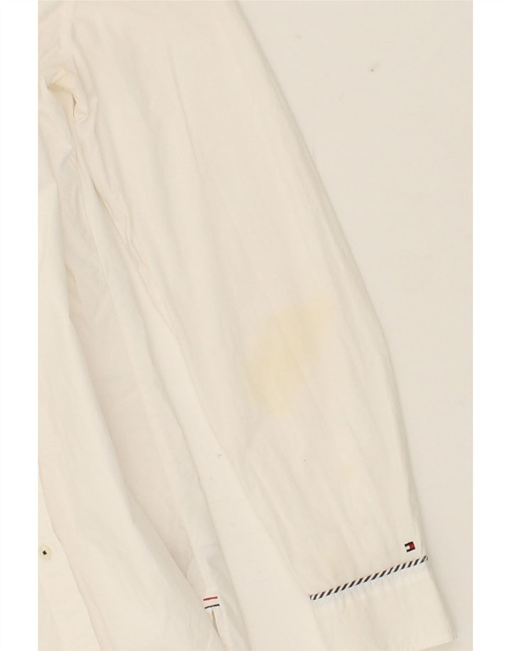 TOMMY HILFIGER Womens Shirt US 8 Medium White Cotton Vintage Tommy Hilfiger and Second-Hand Tommy Hilfiger from Messina Hembry 