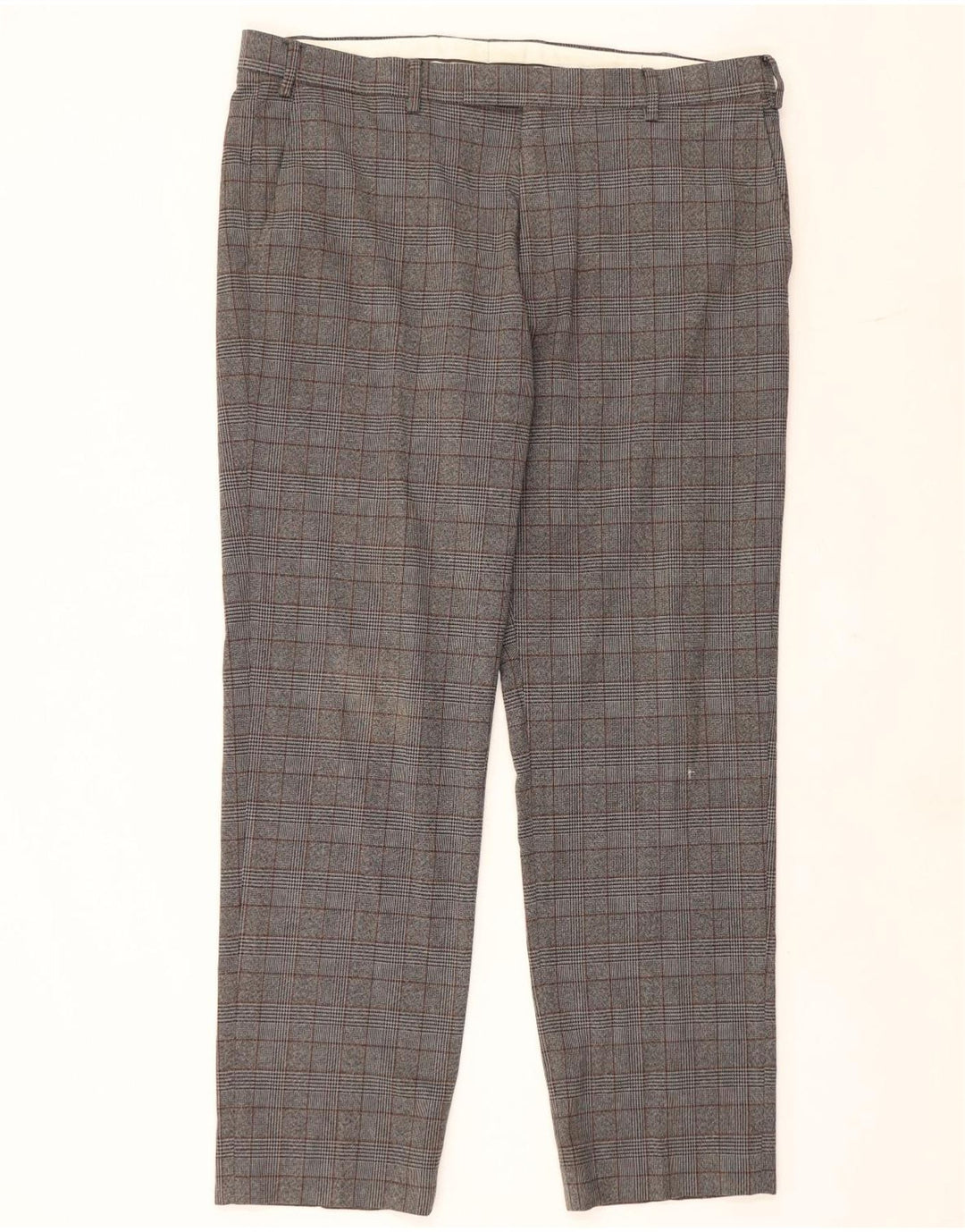 Marks & Spencer Pantalon de costume coupe classique pour homme W38 L31 Gris à carreaux Polyester