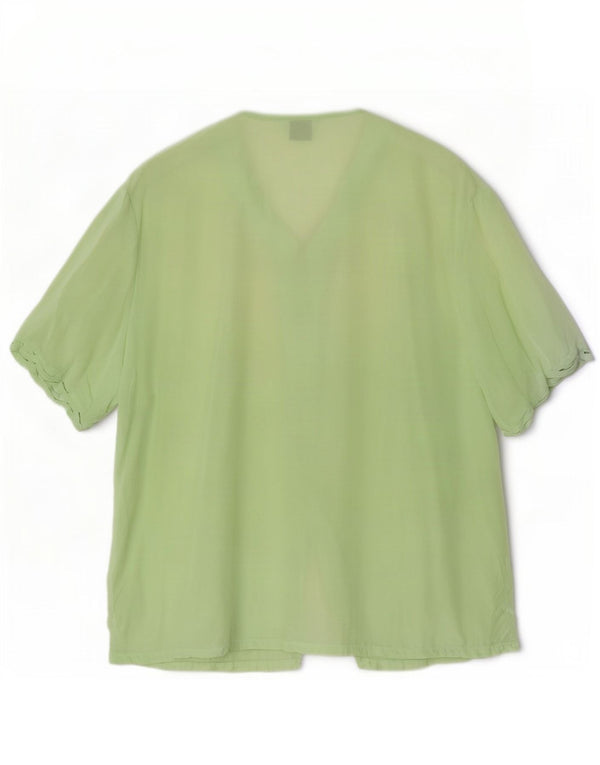 Coocoon Chemisier à manches courtes pour femme UK 46 Grande soie verte