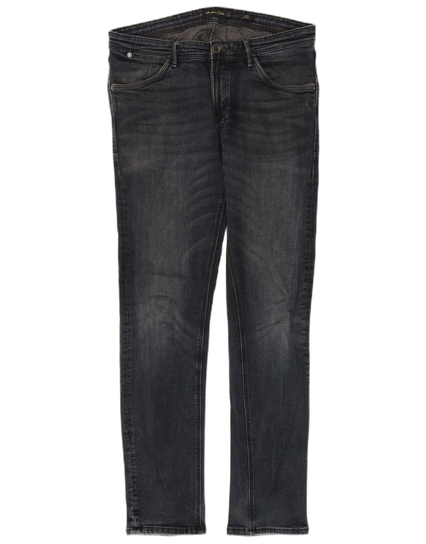 Massimo Dutti Jean slim pour homme EU 42 Large W32 L32 Bleu marine Coton