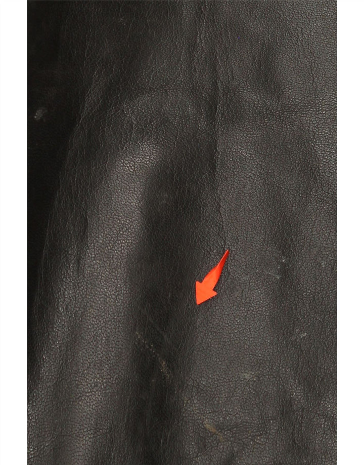 VINTAGE Pantalon droit en cuir pour homme W31 L30 Noir