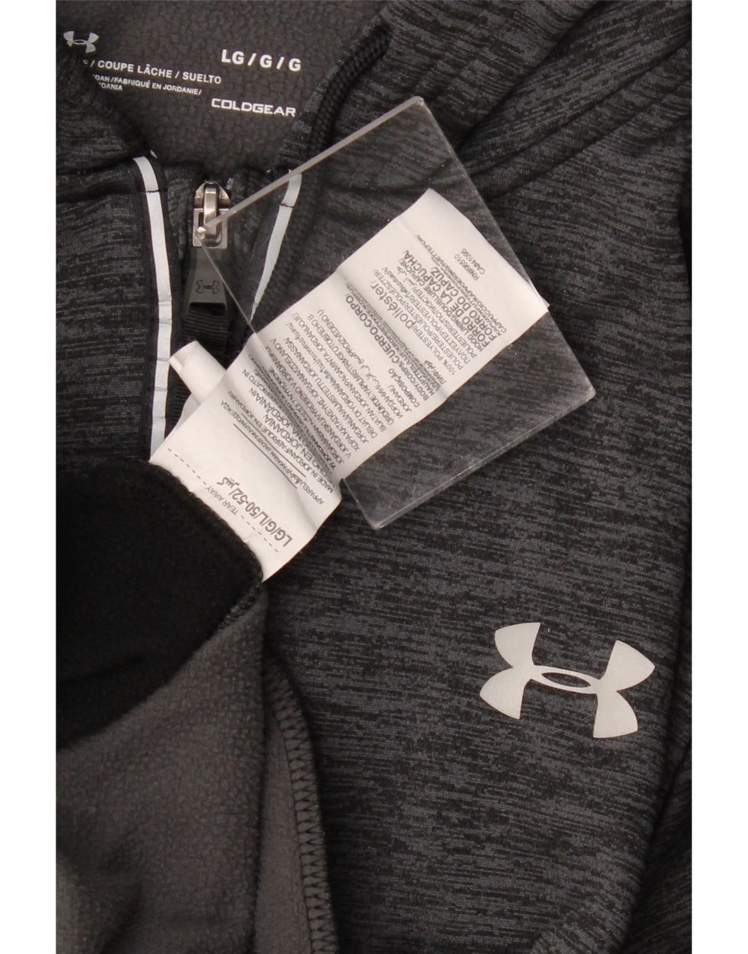 Under Armour Sweat à Capuche Cold Gear Zip Homme Gris Large Colorblock