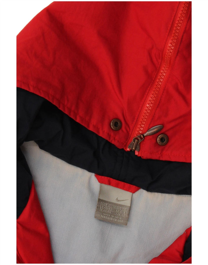 Nike Veste coupe-vent surdimensionnée à capuche pour femme UK 14/16 Large Rouge