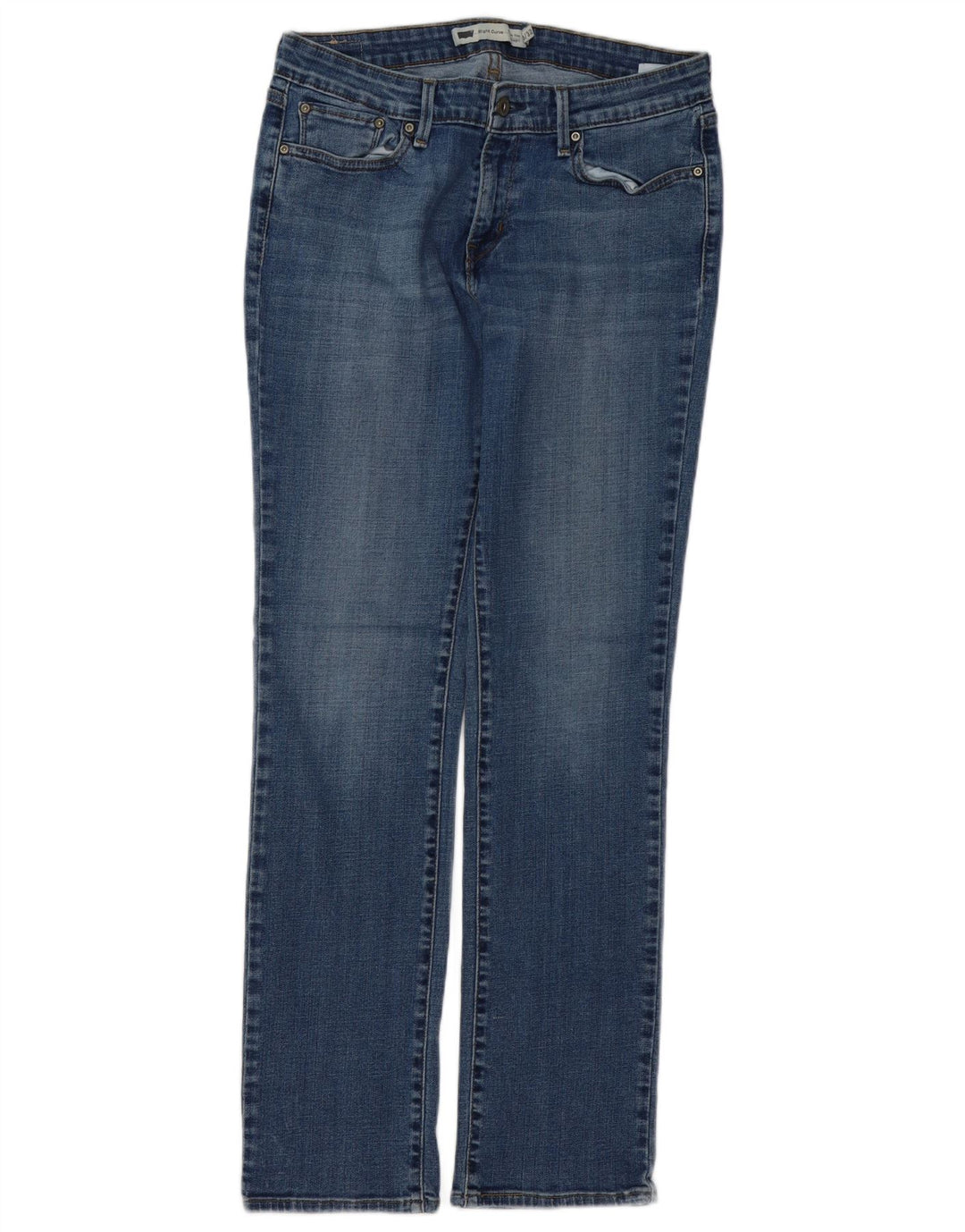 LEVI'S Jean droit légèrement courbé pour femme US 10 Large W32 L32 Bleu