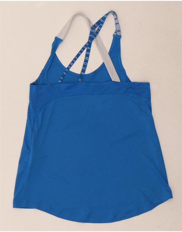 Under Armour Heat Gear Haut dos nu coupe ample pour femme UK 12 Bleu moyen