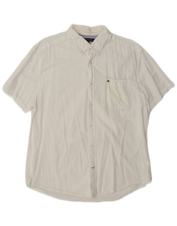 Tommy Hilfiger Chemise à manches courtes pour homme XL en coton blanc
