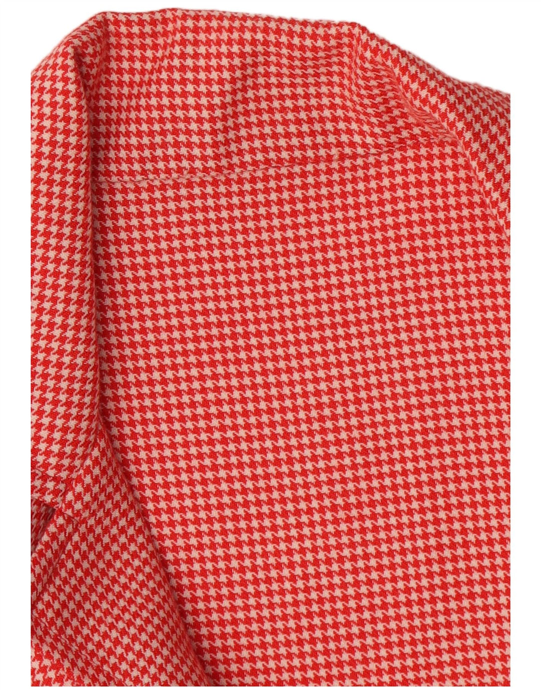vintage Femme Double Breasted Blazer Veste UK 14 Moyen Rouge Pied-de-poule
