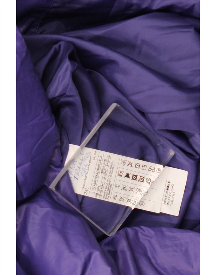 BENETTON Veste matelassée à capuche pour fille 11-12 ans 2XL Violet Polyester