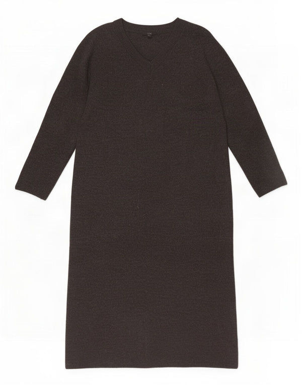 Cos Robe pull à manches longues pour femme UK 44 Laine gris moyen