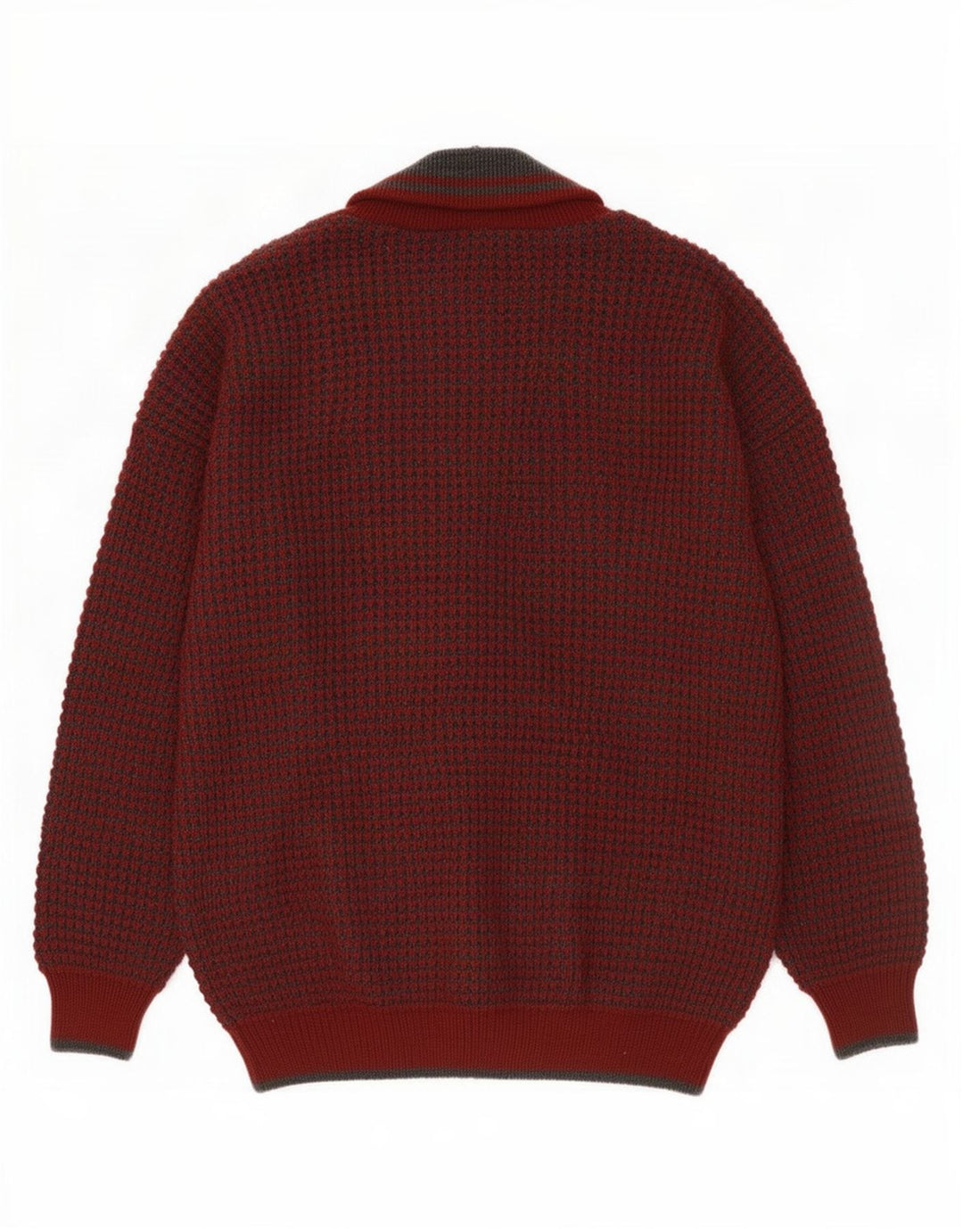 Pull Cardigan Homme Vintage IT 48/50 Laine Bordeaux Moyenne