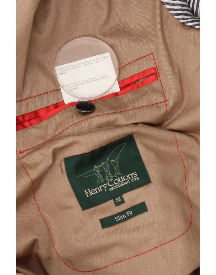 Henry Cottons Veste blazer coupe ajustée à 2 boutons pour homme IT 52 XL en coton beige