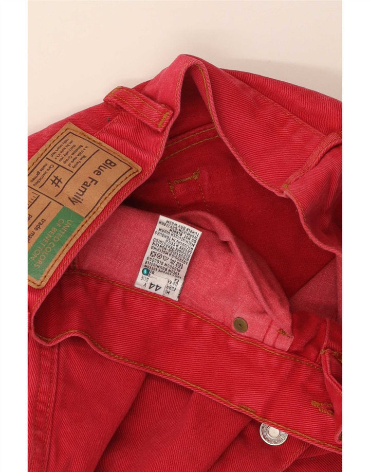 Benetton Femme Mini Jupe En Jean IT 44 Moyen W26 Coton Rouge