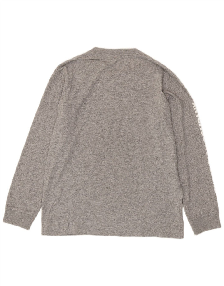 SUPERDRY Haut graphique à manches longues pour homme en coton moucheté gris moyen