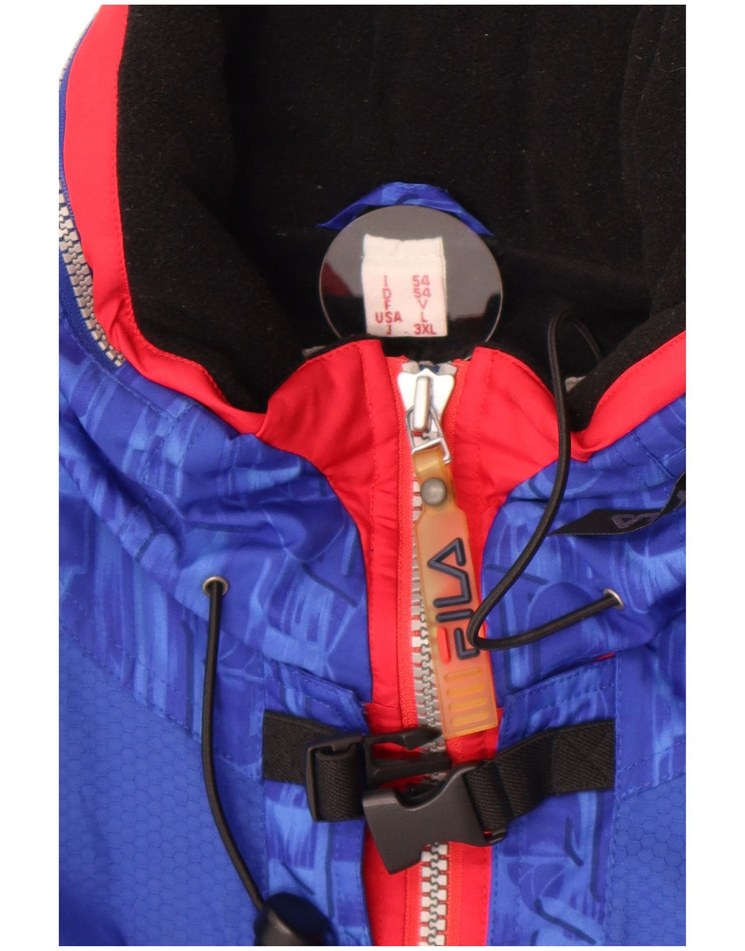 Fila Veste de ski femme IT 54 3XL Bleu géométrique