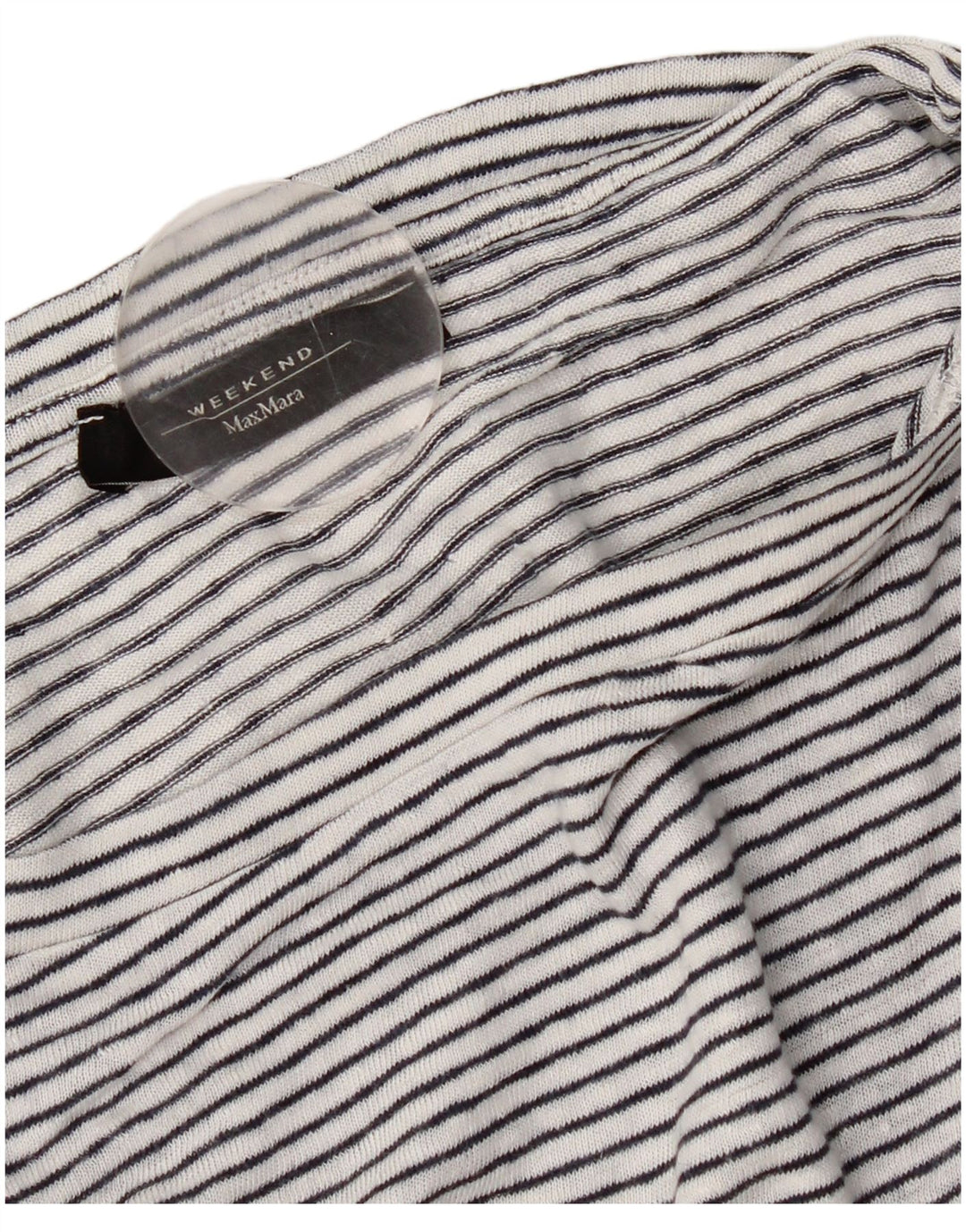 Max Mara Womens Weekend T-Shirt Top UK 14 Medium Blanc Rayé Nautique