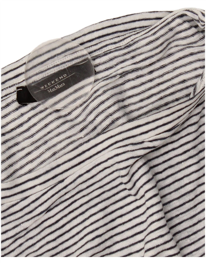 Max Mara Womens Weekend T-Shirt Top UK 14 Medium Blanc Rayé Nautique