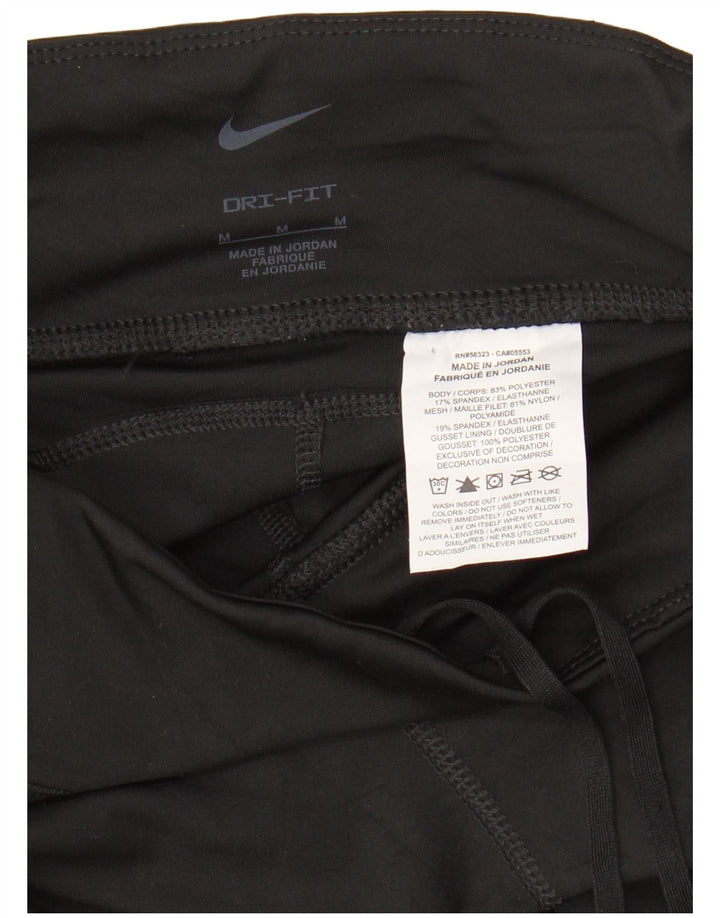 NIKE Legging court Dri Fit pour femme UK 12 Polyester noir moyen