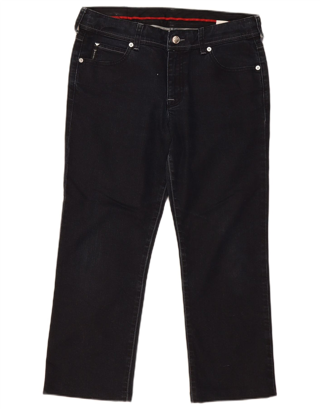 Armani Femme Jean Droit W29 L24 Bleu Marine Coton