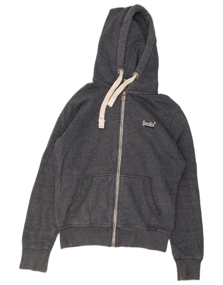Superdry Sweat à Capuche Zippé Homme Gris Moyen Coton