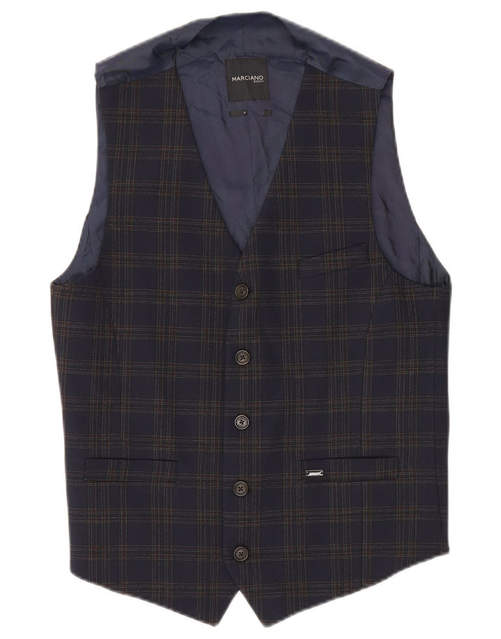 GUESS BY MARCIANO Gilet Homme IT 48 Petit Carreau Bleu Marine Polyester