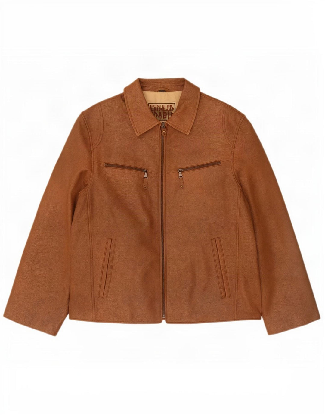 TCM Veste de motard en cuir pour homme UK 38 Marron moyen