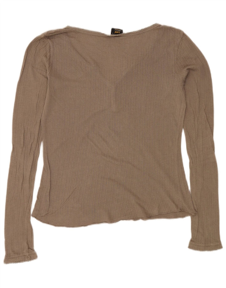 Lee Haut à manches longues pour femme UK 44 Large Beige