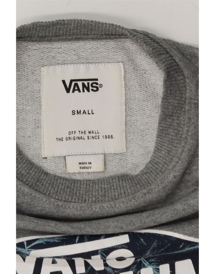 VANS Mens Graphic Sweatshirt Jumper Small Grey Cotton Vintage Vans and Second-Hand Vans from Messina Hembry 