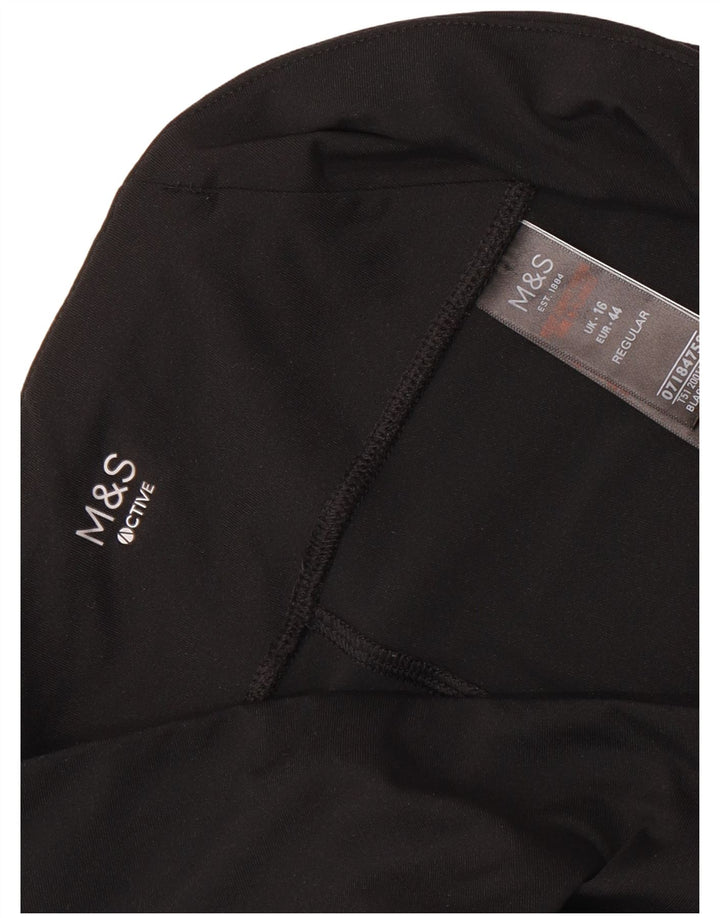 MARKS & SPENCER Short de sport coupe régulière pour femme UK 16 Large Noir