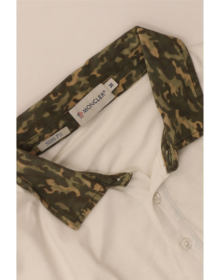 Moncler Polo Slim Fit Camouflage Blanc Moyen Homme