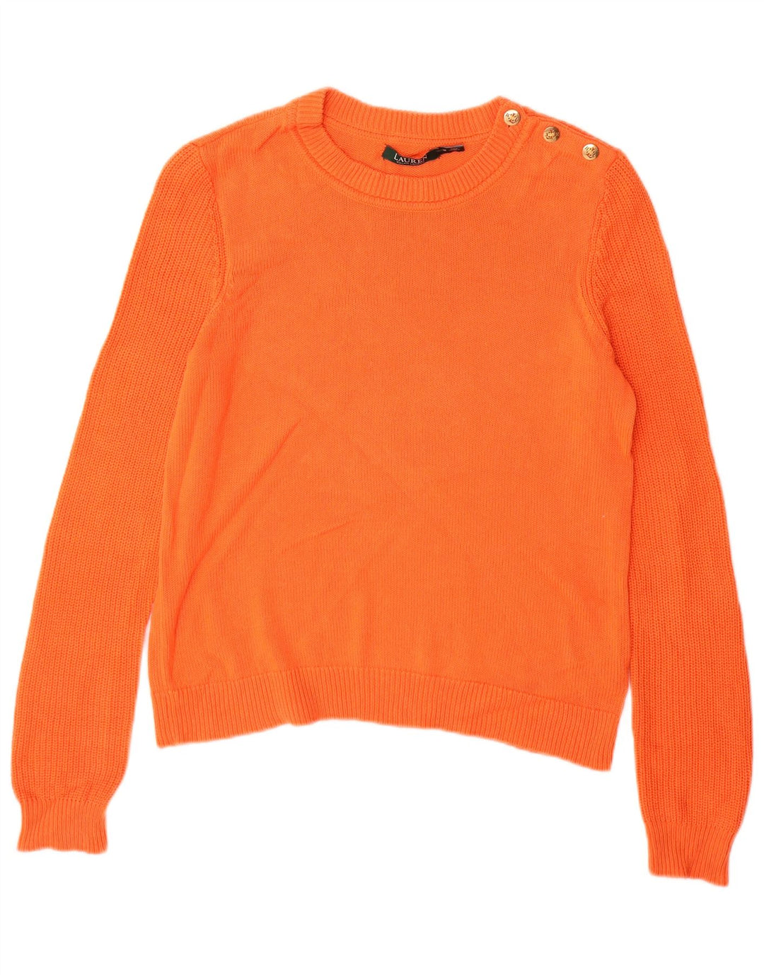 Ralph Lauren Pull à col rond pour femme UK 14 Coton orange moyen