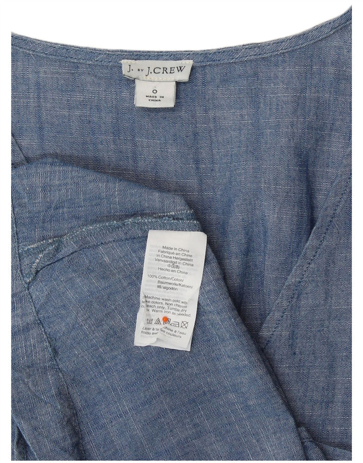 J. CREW Chemisier Femme US 0 XS Bleu Coton