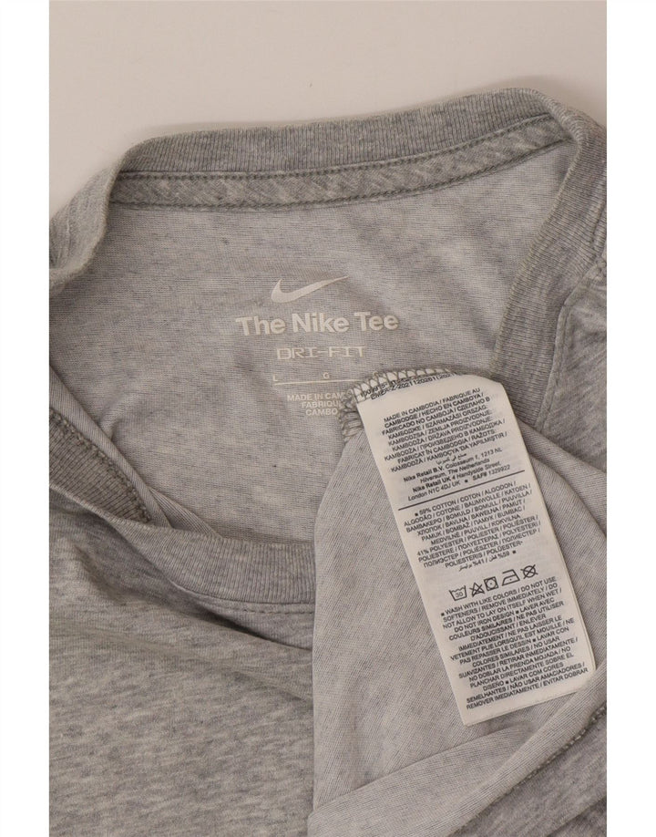 NIKE T-shirt Dri Fit pour hommes, grand, gris, coton